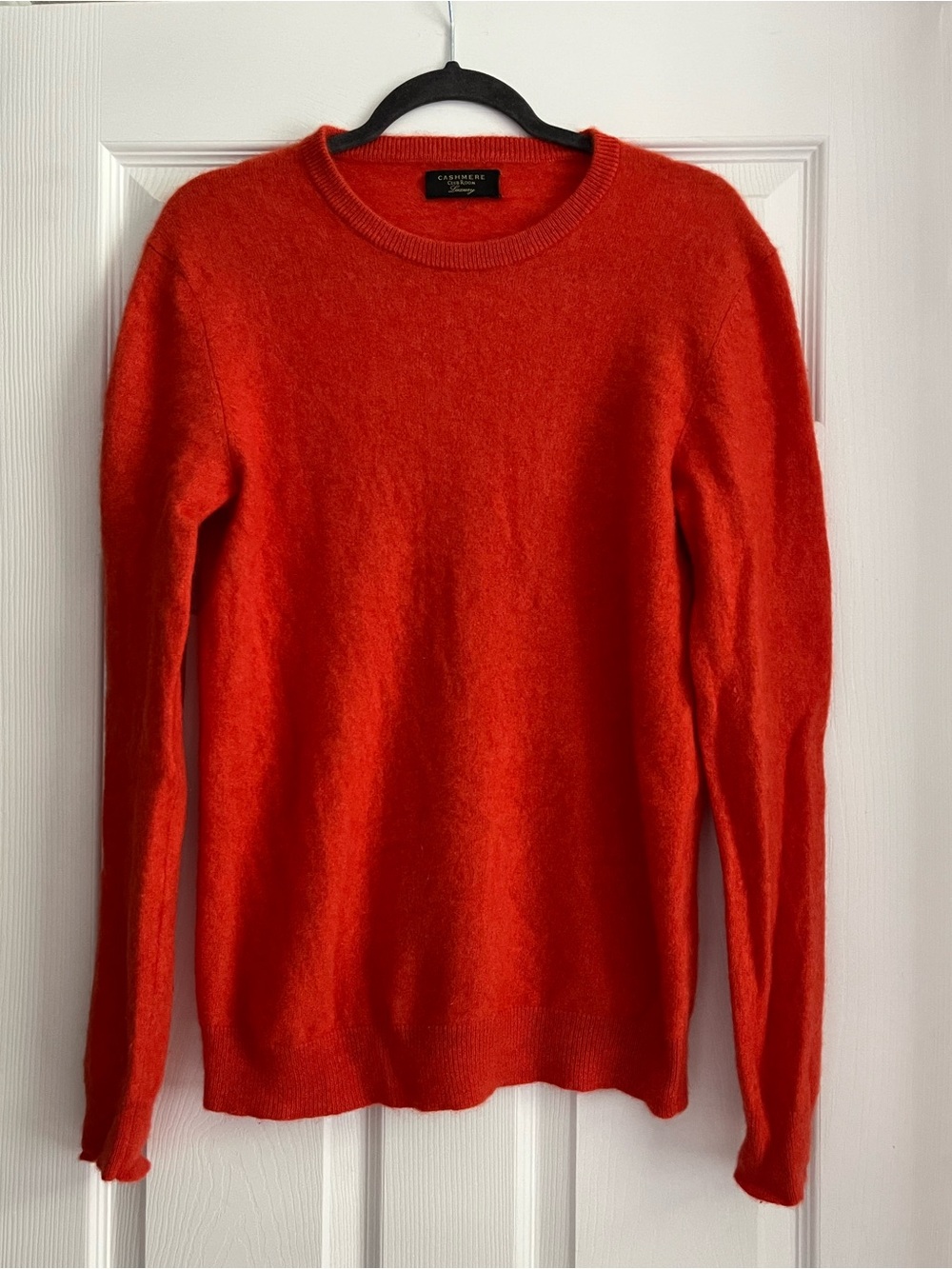 Club Room Men's Bright Orange Crewneck 100% Cashmere Sweater Size Large